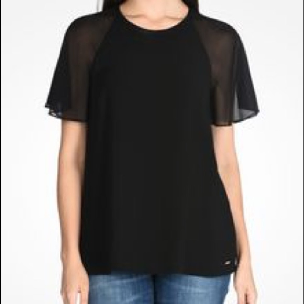 Sheer detail blouse